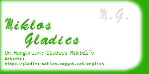 miklos gladics business card